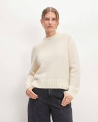 The Alpaca Cropped Crewneck Sweater | Snow