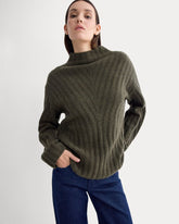 Funnel-Neck Sweater in Wool Cashmere | Heather Beech