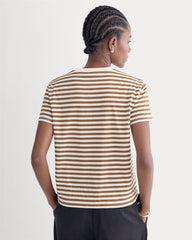 The Box-Cut Tee in Essential Cotton | Bone/Toffee | No Pocket