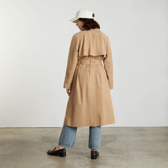 The Gathered Drape Trench | Ash Brown
