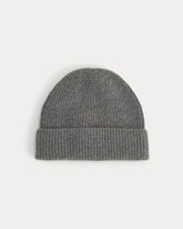 The Cashmere Ribbed Beanie | Heather Charcoal