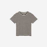 The Box-Cut Tee in Essential Cotton | Sandstone / Black | No Pocket