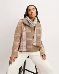 The Alpaca Patterned Scarf | Wheat / Lightest Taupe