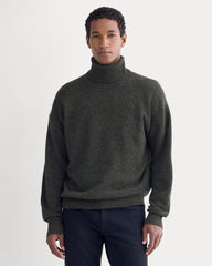 Luxe Merino Relaxed Turtleneck | Heathered Black