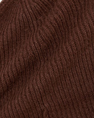 The Cashmere Ribbed Beanie | Dark Mahogany