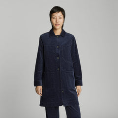 The Corduroy Long Shirt Jacket | Deep Navy