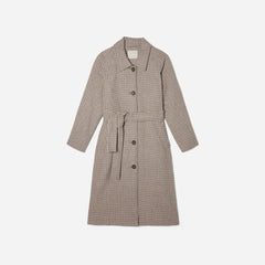 The Italian ReWool® Trench | Pewter Houndstooth