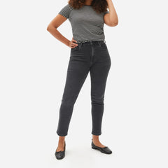 The Curvy Cheeky® Straight Jean | Washed Black | 26.5" Inseam