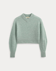Cropped Cocoon Sweater in Alpaca | Heather Gray Mist