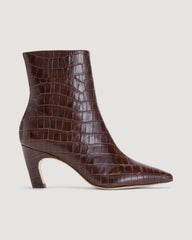 The Short Banana Boot | Brown Crocodile