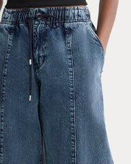 The Drawstring Baggy Jean | Mid Indigo