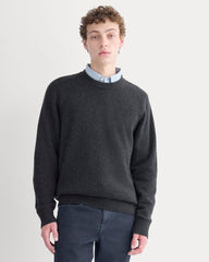 Midweight Cashmere Crew | Heathered Black