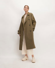 The Cotton Long Trench Coat | Beech