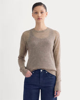 The Air Alpacaâ„¢ Relaxed Crew Top | Heathered Chocolate Chip