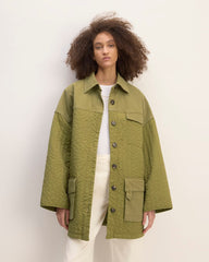 The Everlane x Marques' Almeida Canvas Patchwork Jacket | Moss Green