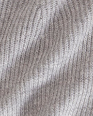 The Cashmere Fine Rib Beanie | Heathered Grey