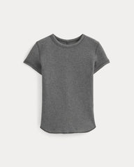 Shrunken Tee in Cozy Waffle | Heathered Charcoal