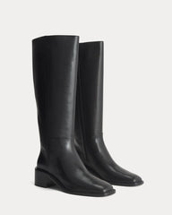 Leather Knee-High City Boot | Black