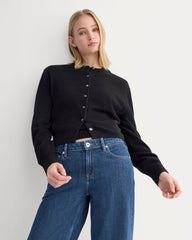 Cashmere Cropped Cardigan | Black