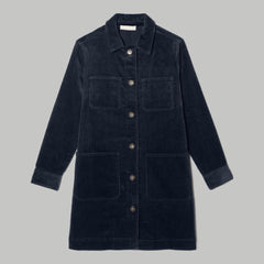 The Corduroy Long Shirt Jacket | Deep Navy