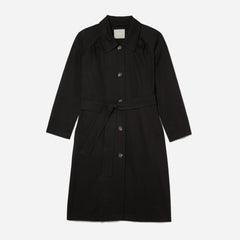 The Gathered Drape Trench | Black