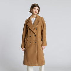 The Italian ReWool® Long Peacoat | Camel