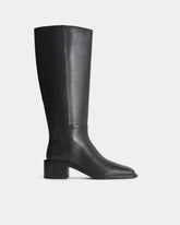 Leather Knee-High City Boot | Black