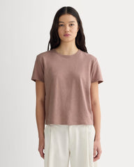 The Box-Cut Tee in Cotton Linen | Rose Dusk