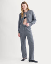 Straight-Leg Pant in Wool Cashmere | Heather Charcoal