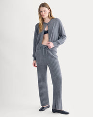Straight-Leg Pant in Wool Cashmere | Heather Charcoal