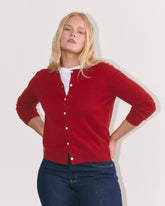 The Classic Cardigan in Cashmere | Berry Red