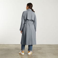 The Gathered Drape Trench | Smoke