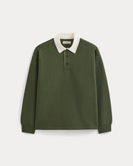 Luxe Fleece Rugby Polo | Dark Forest