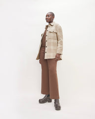 The Italian ReWool® Oversized Shirt Jacket | Taupe / Cream