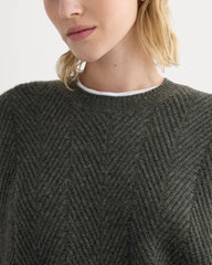 Cashmere Herringbone Sweater | Heather Charcoal