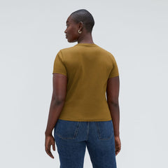 The Box-Cut Tee in Essential Cotton | Tapenade | Pocket