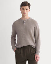 Henley in Wool Cashmere | Light Heathered Taupe