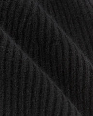 The Cashmere Ribbed Beanie | Black