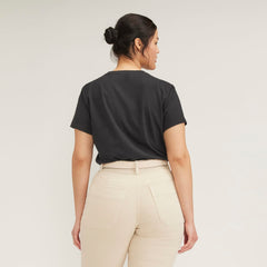 The Box-Cut Tee in Essential Cotton | Vintage Black | No Pocket