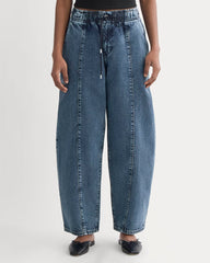 The Drawstring Baggy Jean | Mid Indigo