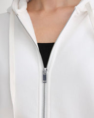 Luxe Fleece Oversized Full-Zip Hoodie | Bone