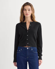 Cashmere Cropped Cardigan | Black