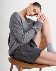 Lounge Rib Short | Heathered Soot