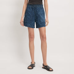 The Denim Utility Short | Dark Painterly Strokes
