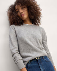The Classic Crew in Cashmere | Light Heather Grey