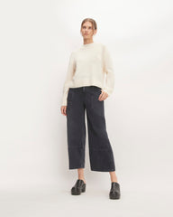 The Alpaca Cropped Crewneck Sweater | Snow