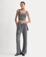 Cashmere Cropped Tank | Heather Charcoal