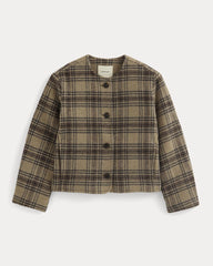 The Cocoon Coat in Wool | Chocolate Plum/Heather Charcoal