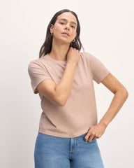 The Box-Cut Tee in Essential Cotton | Rose Smoke | No Pocket