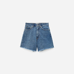 The A-Line Denim Short | Medium Indigo